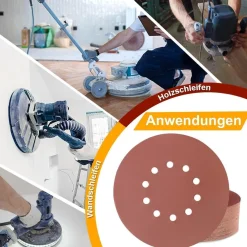 Huopueit 40 Stück Schleifpapier 225mm Klett, 10 Loch, Körnung 400 für
