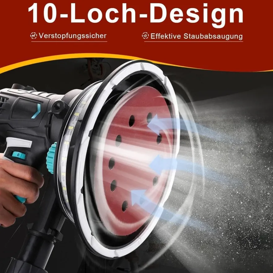 Huopueit 40 Stück Schleifpapier 225mm Klett, 10 Loch, Körnung 400 für