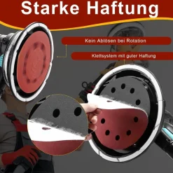 Huopueit 40 Stück Schleifpapier 225mm Klett, 10 Loch, Körnung 400 für