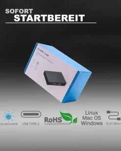 Hurricane 3518C3 320GB Aluminium Externe Festplatte, 3.5 Zoll, USB C HDD extern Bac