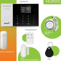 HXA005 4G Alarmanlage fürs Haus mit 9x Bewegungssensor, 9x Fensteralarm, App. TUYA