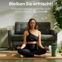 Hydracy Trinkflasche 2L mit Strohhalm und Zeitmarkierung - BPA-frei
