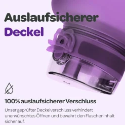 Hydracy Trinkflasche mit Fruchteinsatz, 2L, BPA-frei, mit Zeitmarkierung