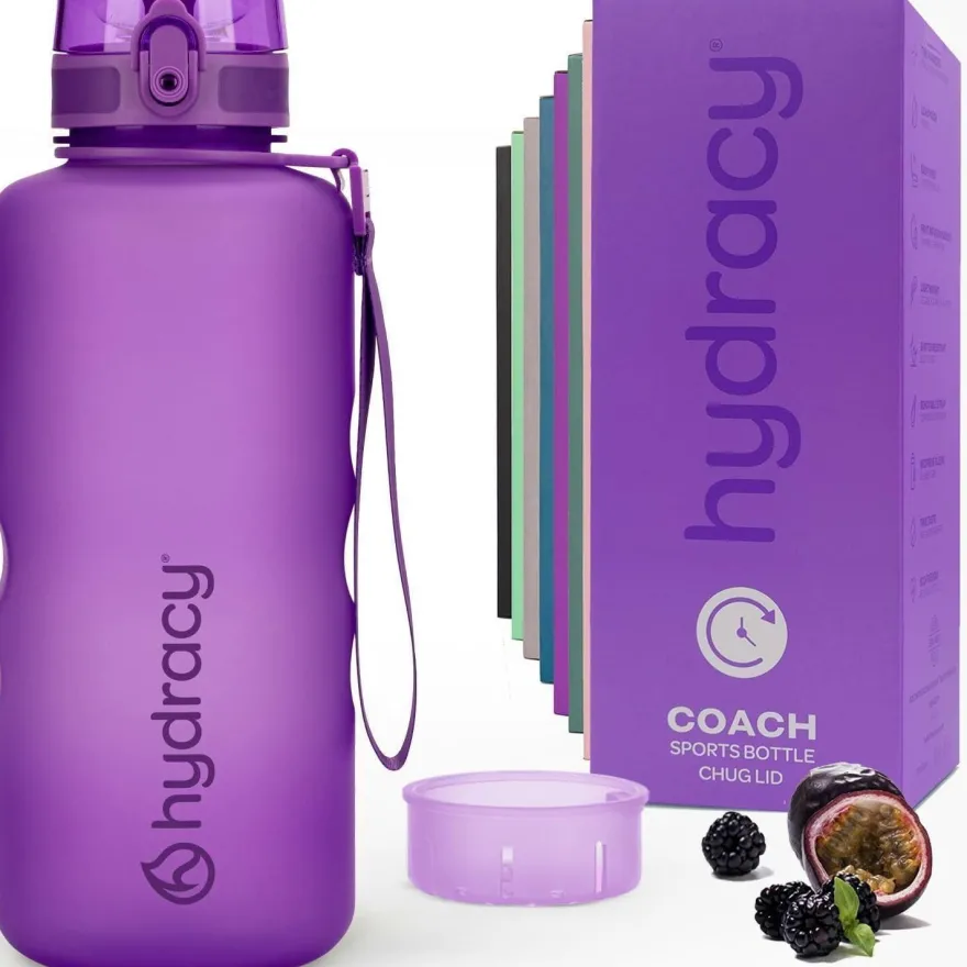 Hydracy Trinkflasche mit Fruchteinsatz, 2L, BPA-frei, mit Zeitmarkierung