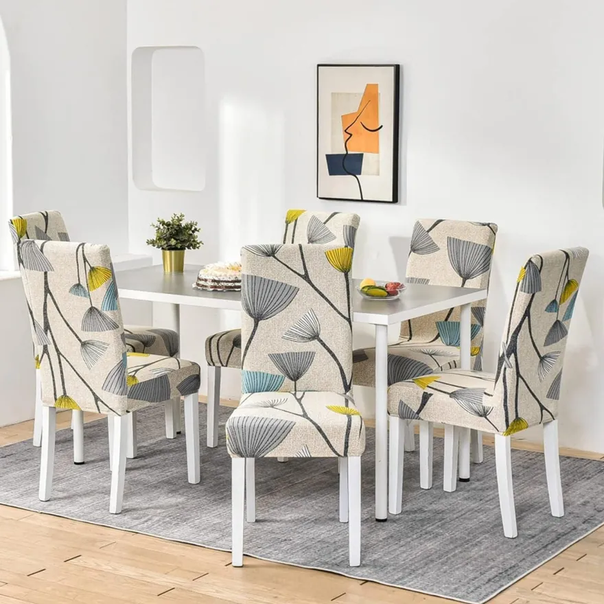 Hzdhclh Stuhlhussen 6 Stück, elastisch, modern, universell, Stretch-Schutz für