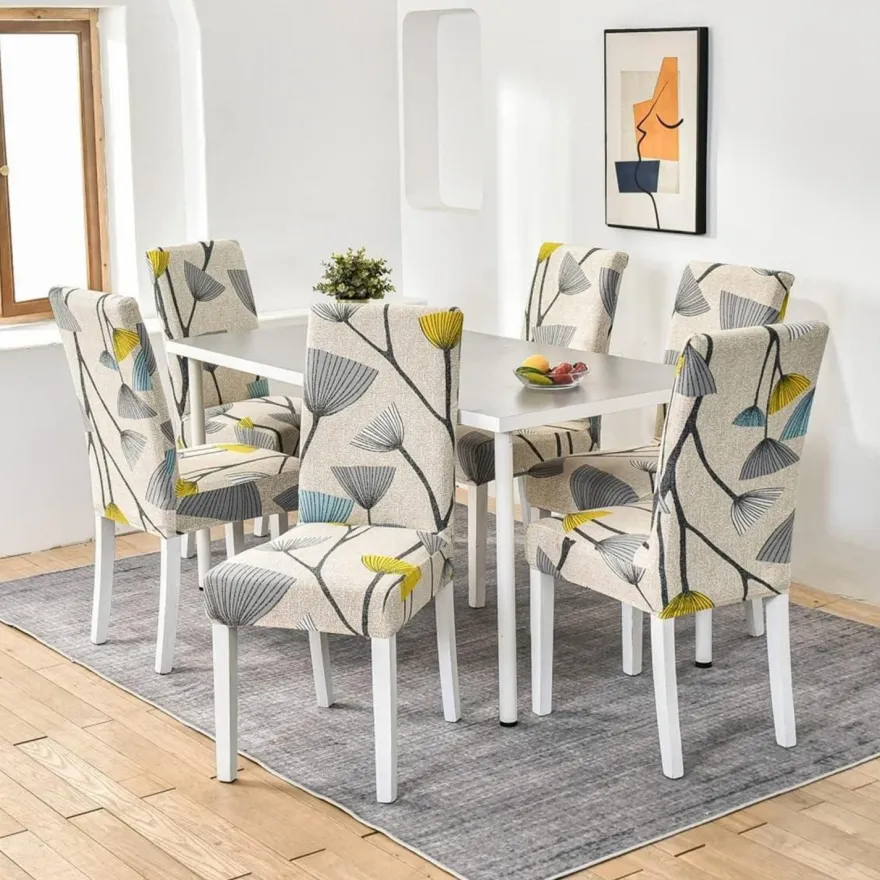 Hzdhclh Stuhlhussen 6 Stück, elastisch, modern, universell, Stretch-Schutz für