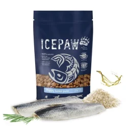 ICEPAW Puppy Junior pure 400g Trockenfutter Welpen Hering Reis Getreidefrei Aufzucht