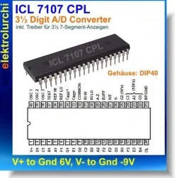 ICL7107 CPL, A/ D-Wandler 3½-stellig für LED-Anzeigen, Intersil, 1St.