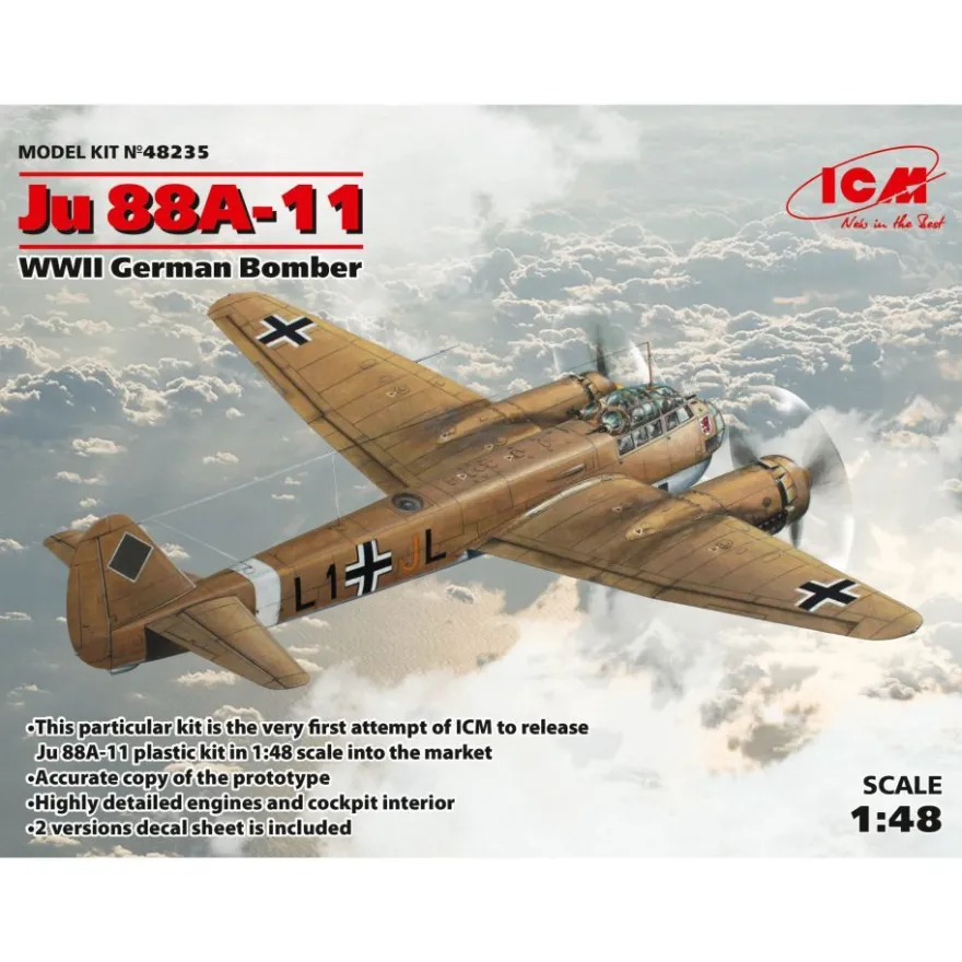 ICM - Ju 88A-11 - WWII German Bomber - 1:48 - 226 Teile