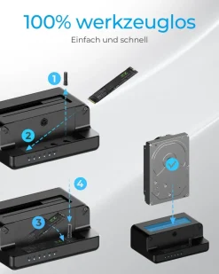 ICY BOX IB-2914MSCL-C31, Docking & CloneStation für M.2 NVMe SSD & 2.5”/3.5” SATA SSD
