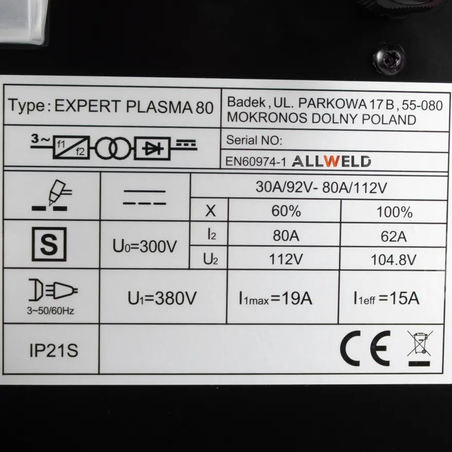 IDEAL EXPERT PLASMA 80 Plasmaschneider 400V 50Hz 30-80A