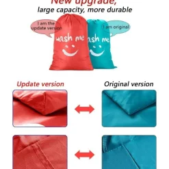 Ihomagic 120L Wäschebeutel aus 420D Nylon mit Smiley-Gesicht, faltbar, für