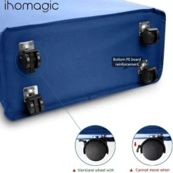 Ihomagic Wäschesammler mit Rollen, schmaler faltbarer Wäschekorb 39x18,5x58cm