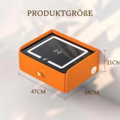 ihomemore Hängender Nachttisch mit Ladefunktion und 3-farbiger LED-Beleuchtung