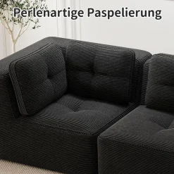 IHO SOFA Modulares Ecksofa mit Ottoman, Kein Aufbau Nötig, Tiefe Sitzfläche