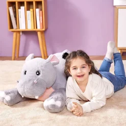 IKASA Großes Nilpferd Kuscheltier, 78cm Riesen Plüschtier, flauschig und weich