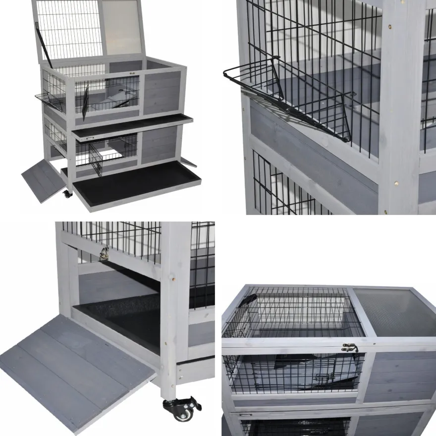Indoor Kleintierstall Meerschweinchenstall Belinda mit Rollfüßen 90x53x95 cm