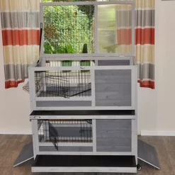 Indoor Kleintierstall Meerschweinchenstall Belinda mit Rollfüßen 90x53x95 cm