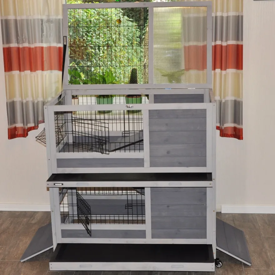 Indoor Kleintierstall Meerschweinchenstall Belinda mit Rollfüßen 90x53x95 cm