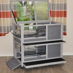 Indoor Kleintierstall Meerschweinchenstall Belinda mit Rollfüßen 90x53x95 cm