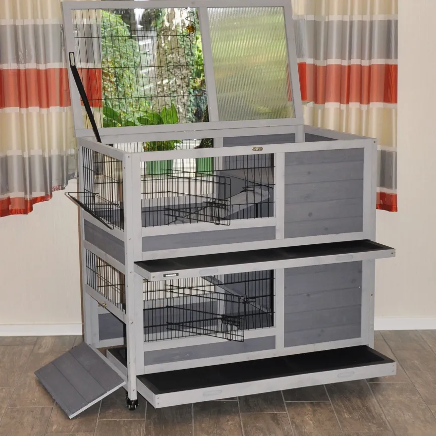 Indoor Kleintierstall Meerschweinchenstall Belinda mit Rollfüßen 90x53x95 cm