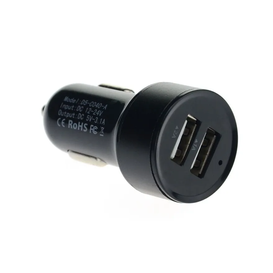 2in1 Dual USB Auto Lade Set Adapter Kabel 30pin iPhone 4 4S iPad iPod Schwarz