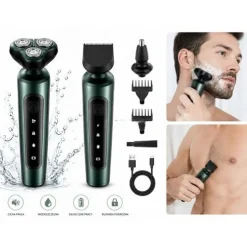 3in1 Elektrorasierer mit Trimmer – USB Rasierer für Bart, Nase & Ohren