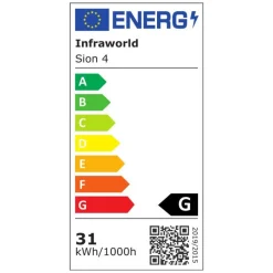 Infraworld LED Farblicht Sion 4B Erle versenkbar EEK: G S2297B Saunaleuchte