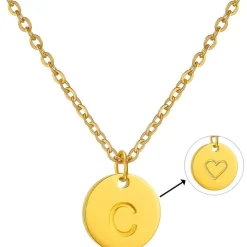 Initialen Damen Kette Buchstaben Anhänger Gold Silber Rosegold Herzen