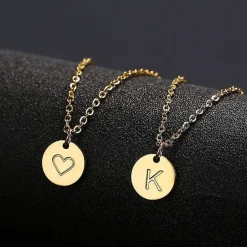 Initialen Damen Kette Buchstaben Anhänger Gold Silber Rosegold Herzen