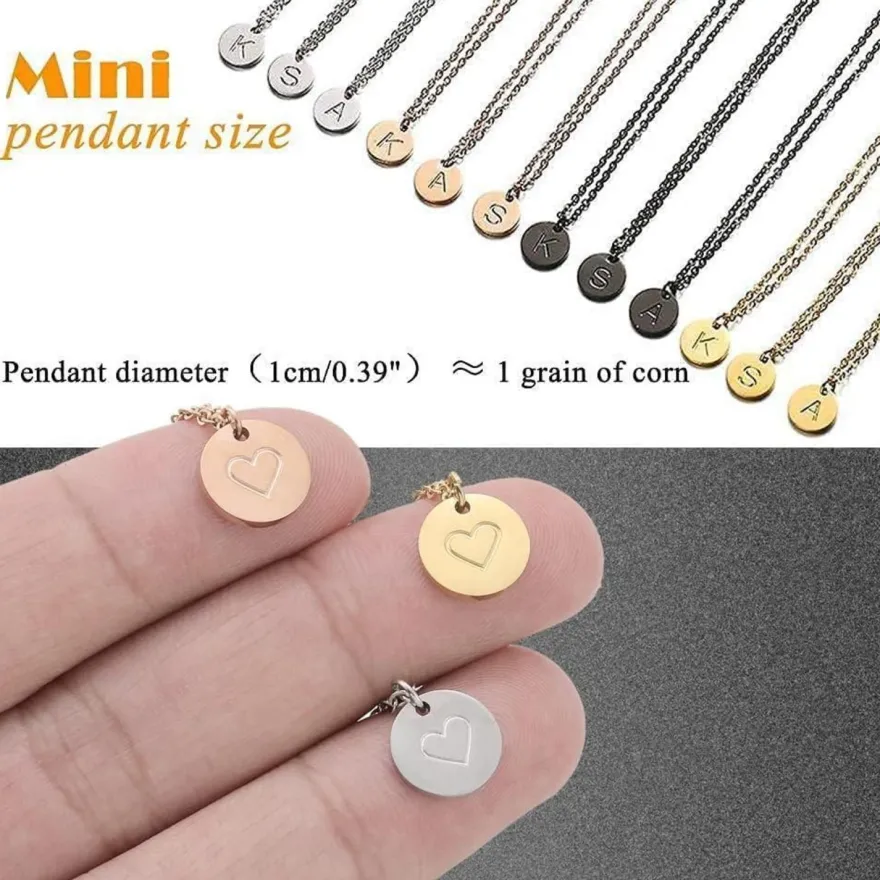 Initialen Kette Buchstaben Anhänger Gold/Rosegold/Silber Herz Halskette
