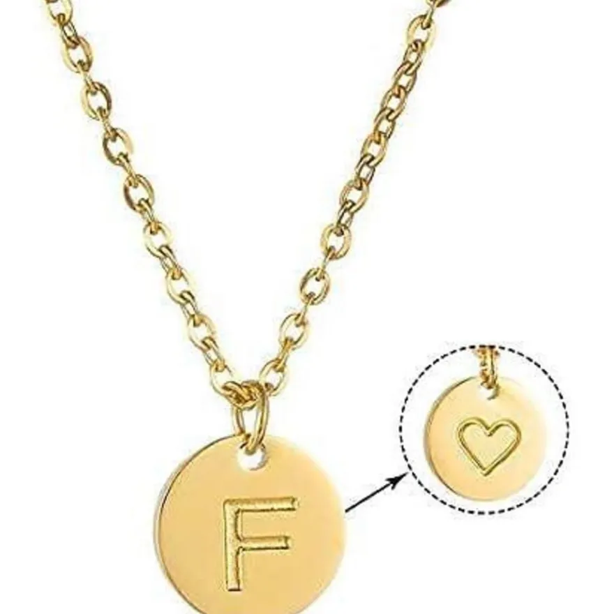 Initialen Kette Buchstaben Anhänger Gold/Rosegold/Silber Herz Halskette