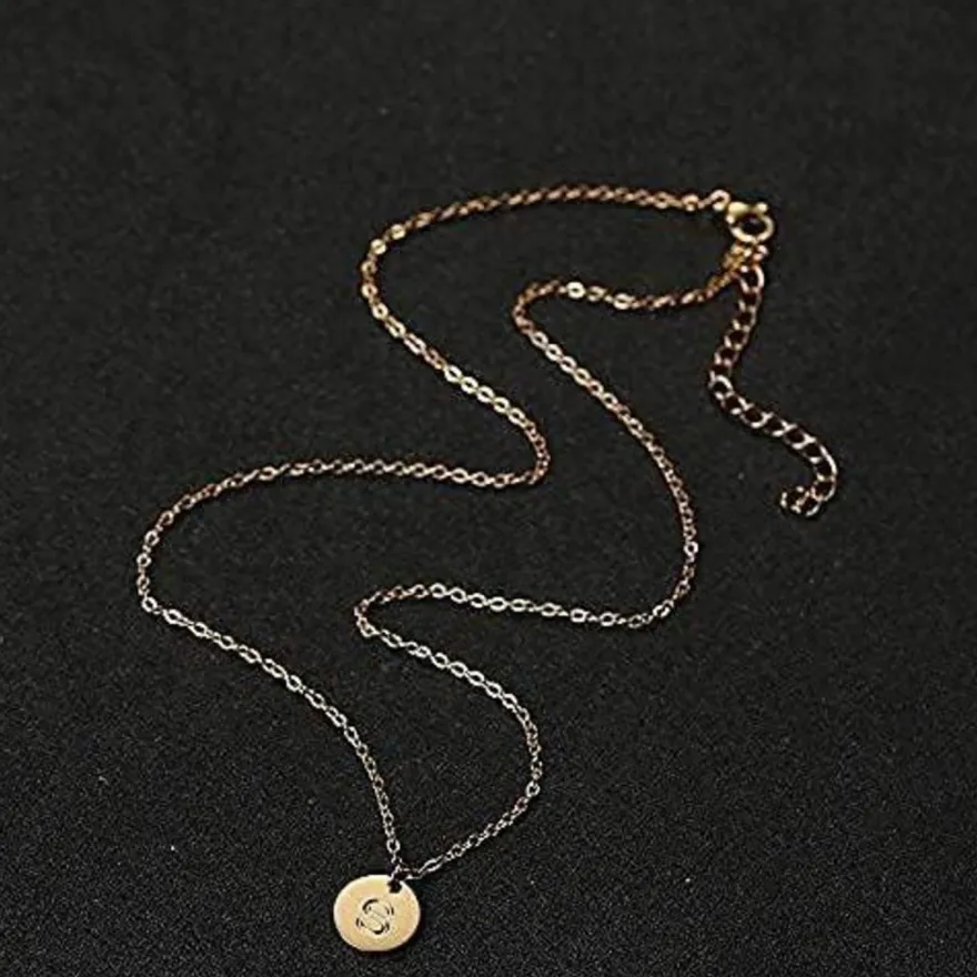 Initialen Kette Buchstaben Anhänger Gold/Rosegold/Silber Herz Halskette