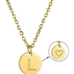 Initialen Kette Damen Buchstaben Anhänger Gold Rosegold Silber mit Herz