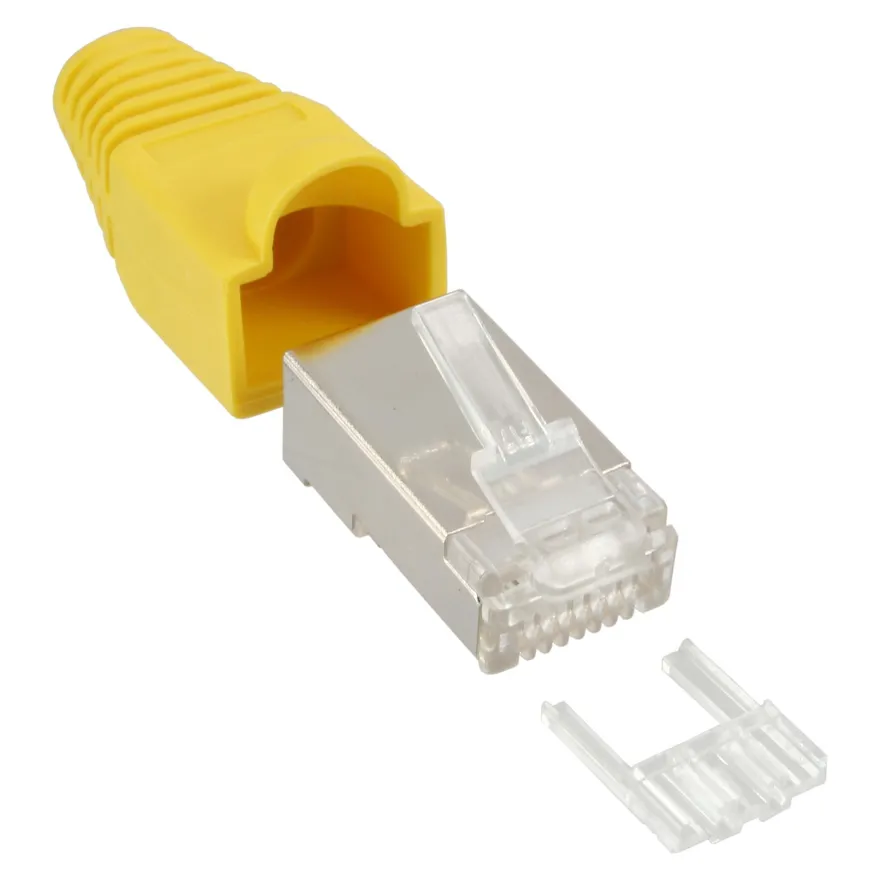 InLine® Crimpstecker RJ45 geschirmt, mit Knickschutz und Einfädelhilfe, 10er Pac