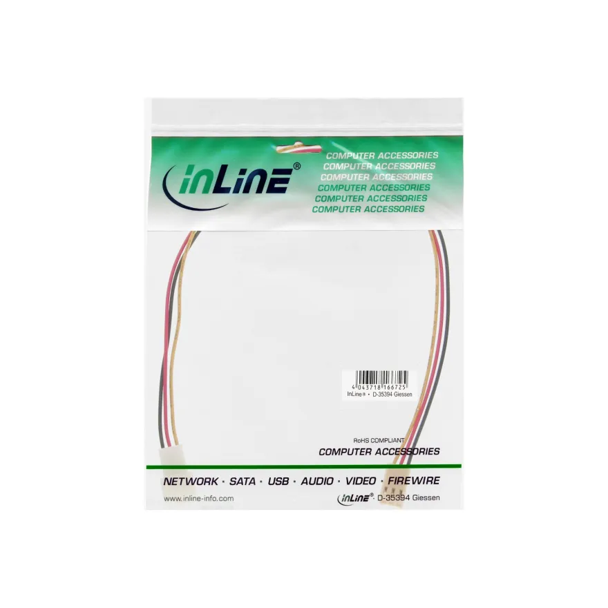 InLine® Lüfterkabel Verlängerung, 3pol Molex Stecker / Buchse, 2m