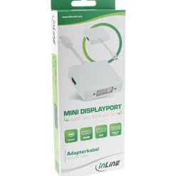 InLine® Mini DisplayPort zu HDMI/DVI/DisplayPort Adapterkabel, weiß, weiß