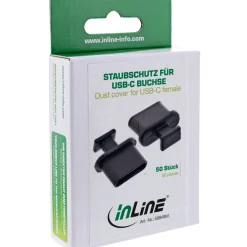 InLine® Staubschutz, für USB Typ-C Buchse, schwarz, 50er Pack, schwarz