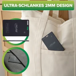 InLine® Wallet Finder, smarte Karte für die Geldbörse, Qi-Aufladung,100mAh, IPX5