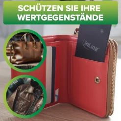 InLine® Wallet Finder, smarte Karte für die Geldbörse, Qi-Aufladung,100mAh, IPX5