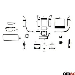 Innenraum Dekor Cockpit für Fiat Ducato 2014-2025 Wurzelholz Optik 26tlg