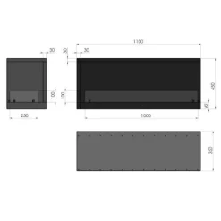 INSIDE P1100 Ethanolkamin Einbaukassette Ecke Rechts