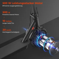 Isinwheel E9TMax Elektroroller 500W, Reichweite 40km, Straßenzertifizierung ABE