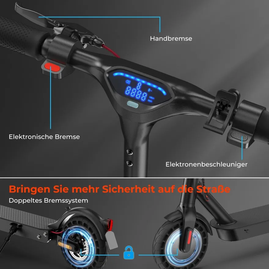 Isinwheel E9TMax Elektroroller 500W, Reichweite 40km, Straßenzertifizierung ABE