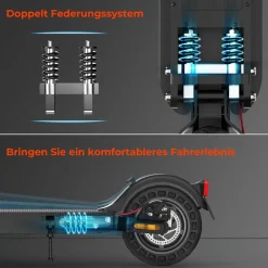 isinwheel E9T MAX faltbarer Elektroroller,36V 500W, pp gesteuerte Steuerung,20km/h