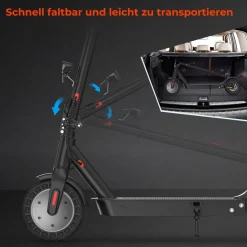 isinwheel E9T MAX faltbarer Elektroroller,36V 500W, pp gesteuerte Steuerung,20km/h