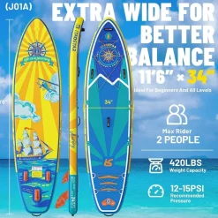 iTAOSTAR Journey Aufblasbares Stand Up Paddling Board, Extrabreit für Anfänger
