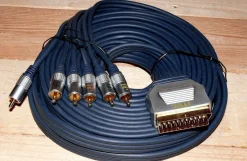Itec Profi Scart auf 6x Cinch Adapterkabel Audio Video Scart TV AV 5m Umschalter