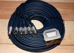 Itec Profi Scart auf 6x Cinch Adapterkabel Audio Video Scart TV AV 5m Umschalter