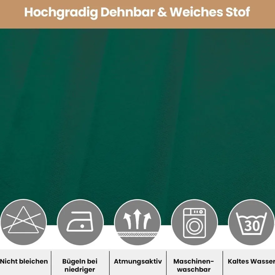 jabeick Elastische Stuhlhussen 6er Set für Esszimmer, Küche, Hotel - Pfau Blau